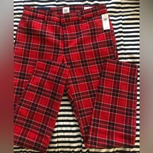 Gap pants size 6 red and black plaid pants
